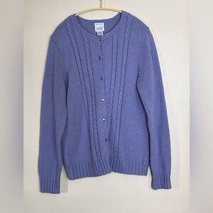 Leon Levin Hand Loomed Cardigan size M thistle